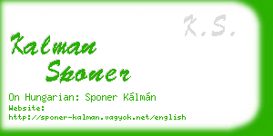 kalman sponer business card