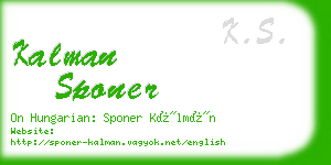 kalman sponer business card